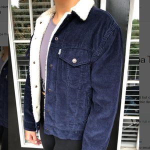 Levi’s Sherpa Trucker Jacket Blue Corduroy Size S